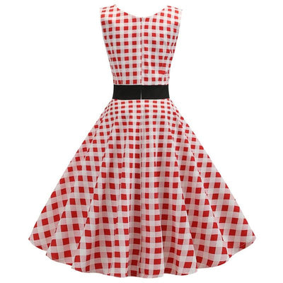 Vestido Vintage Rojo Y Blanco