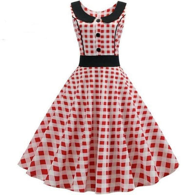Vestido Vintage Rojo Y Blanco
