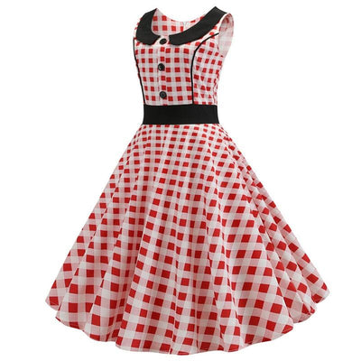Vestido Vintage Rojo Y Blanco