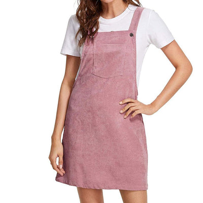 Vestido Adolescente Vintage Terciopelo Rosa