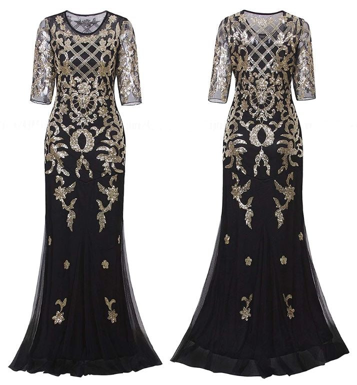 Vestido Años 20 Tallas Grandes Dorado