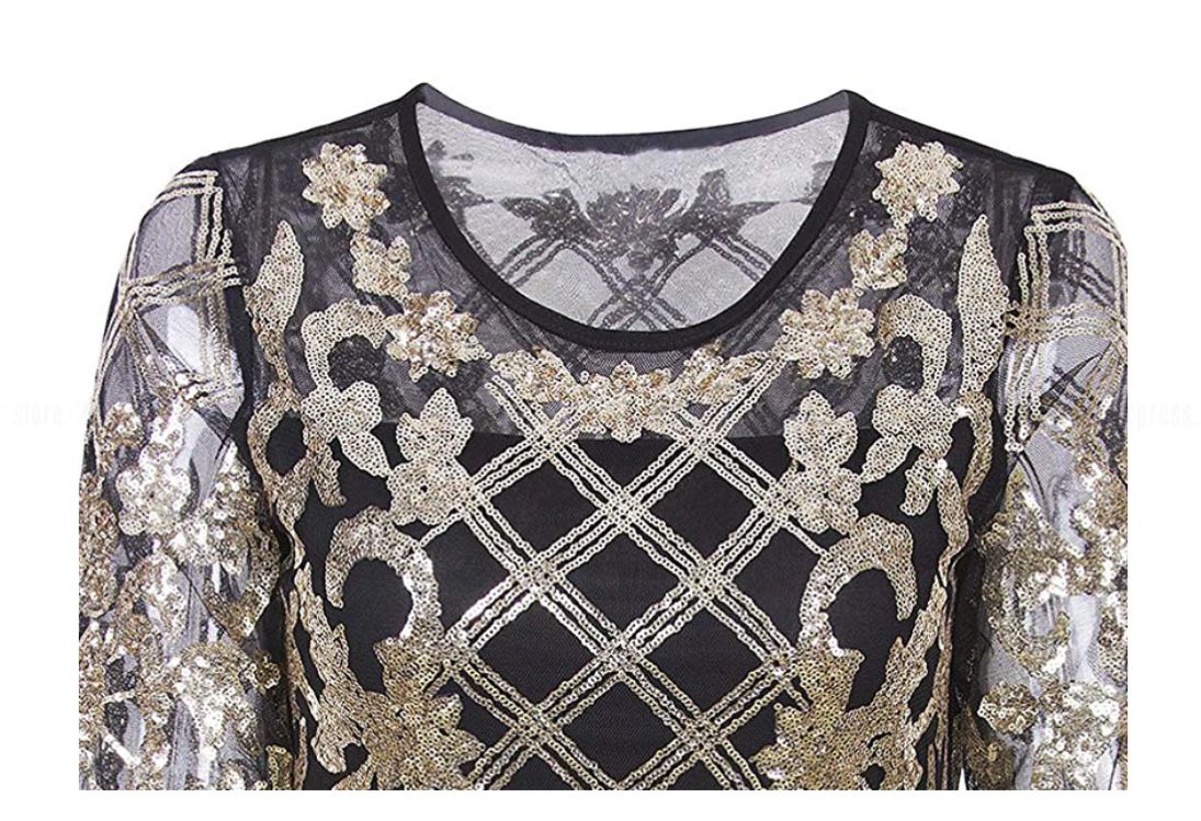 Vestido Años 20 Tallas Grandes Dorado