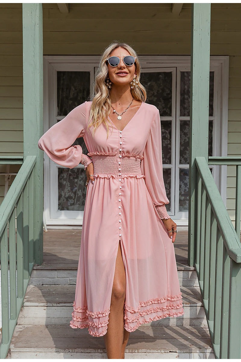 Vestido Largo Gasa Vintage