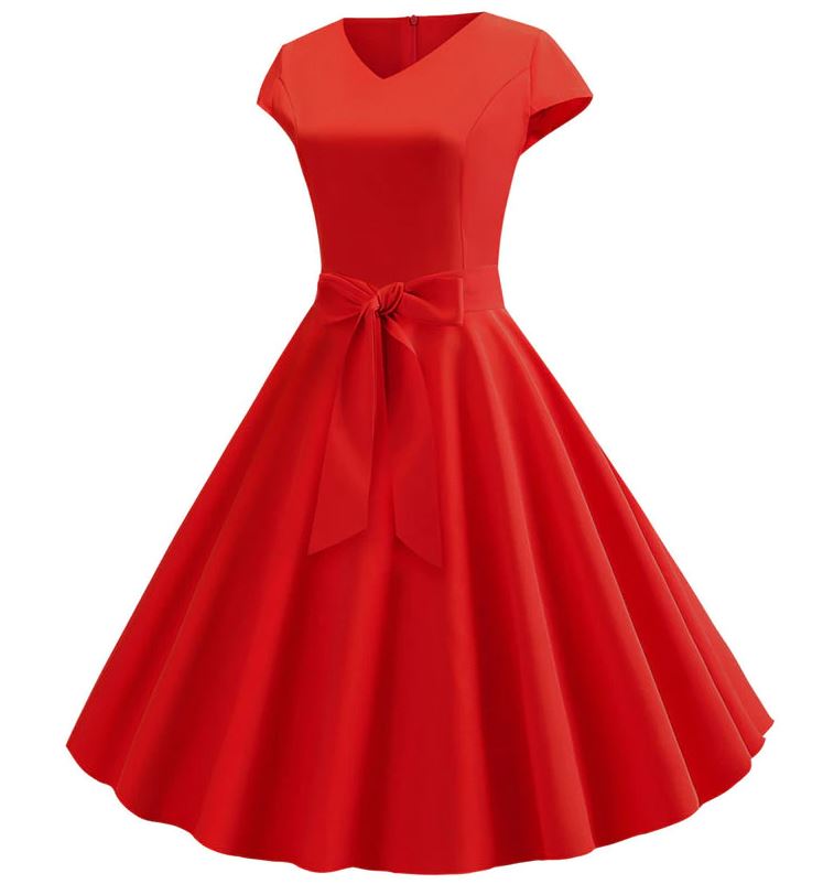 Vestido Vintage Romántico Rojo