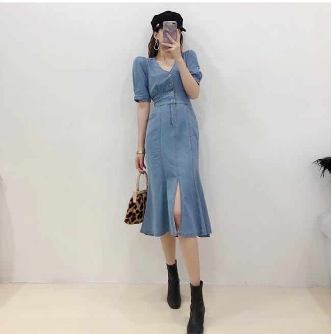 Vestido Vintage 40s Azul