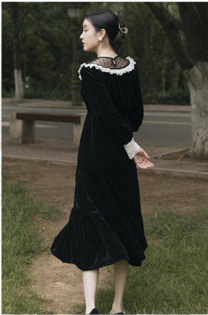 Vestido Conjunto Vintage 40s Negro